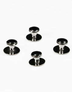 Classic Collection Black Enamel Inset with Silver Setting Studs Set
