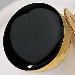 Classic Collection Black Enamel with Gold Trim Button Cover