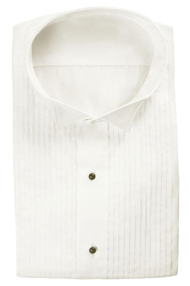 Classic Collection "Dante" Ivory Pleated Wingtip Tuxedo Shirt
