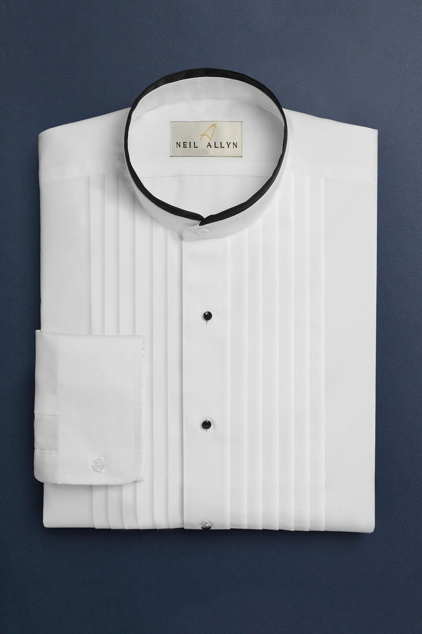white pleated dress shirt Tailored Fit White Wing Collar Pleated Dress Shirt