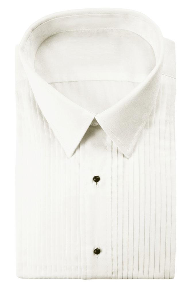 Classic Collection "Enzo" Ivory Pleated Laydown Tuxedo Shirt
