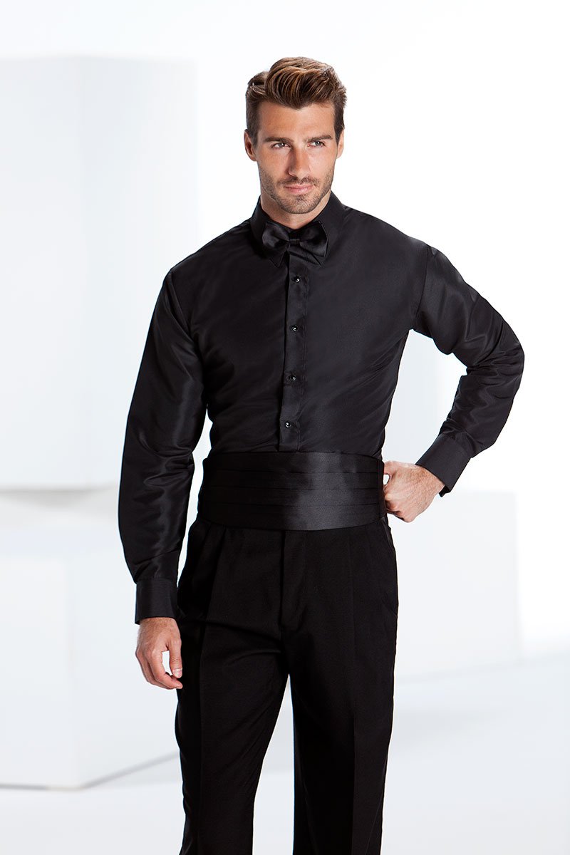 Classic Collection "Lido" Black Laydown Tuxedo Shirt