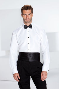 Classic Collection "Lido" White Laydown Tuxedo Shirt