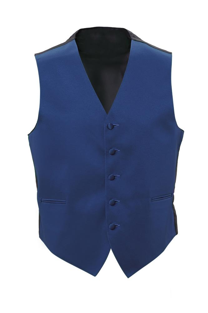 Classic Collection Royal Blue Satin Tuxedo Vest
