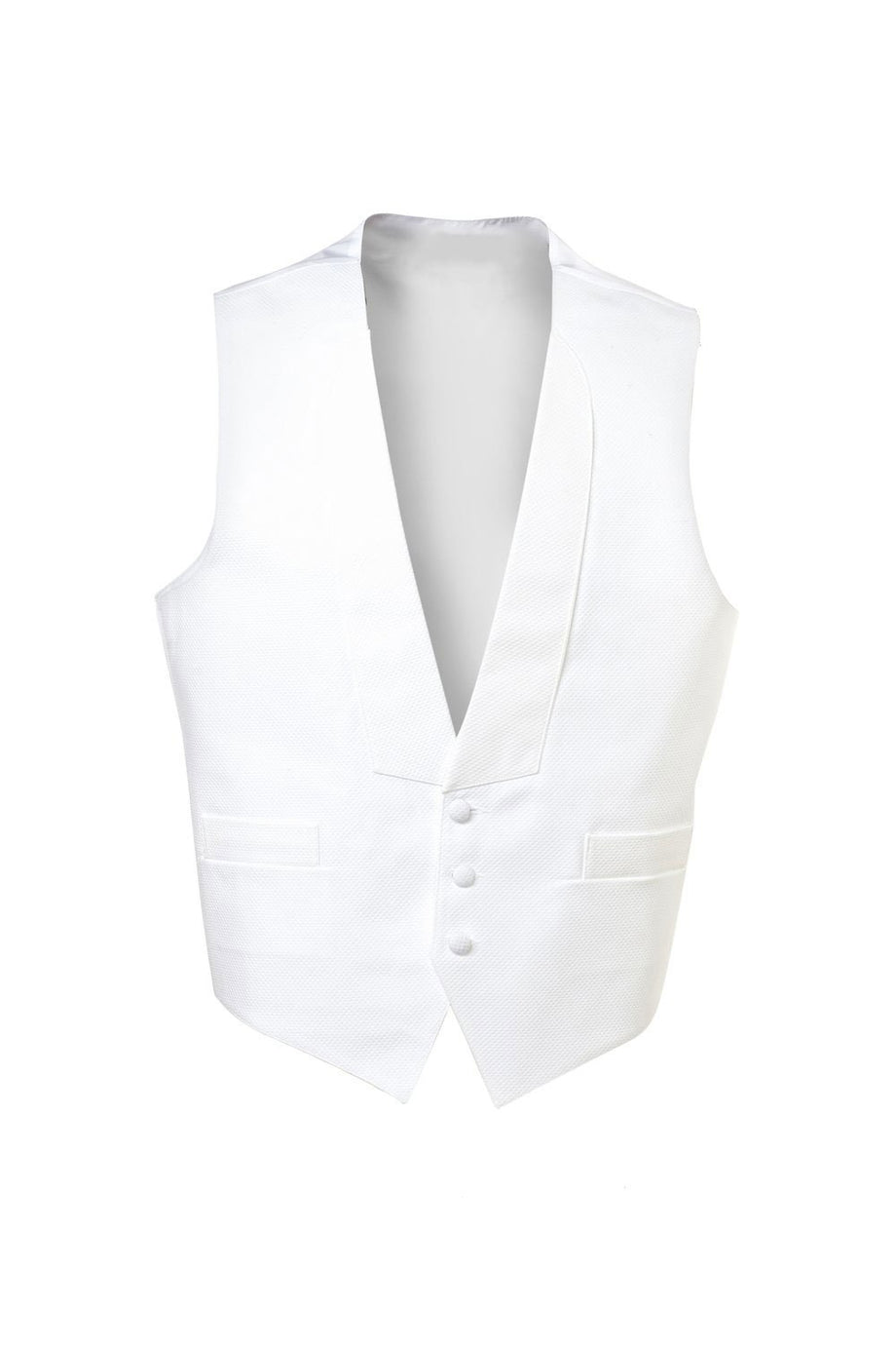 Classic Collection White Pique Full Back Tuxedo Vest