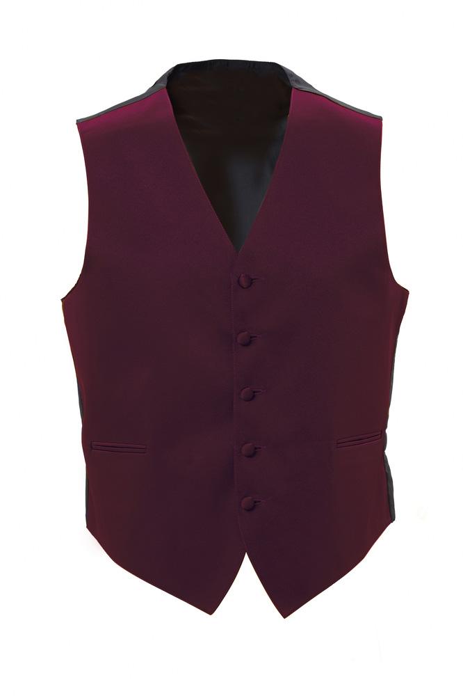 Classic Collection Wine Satin Tuxedo Vest