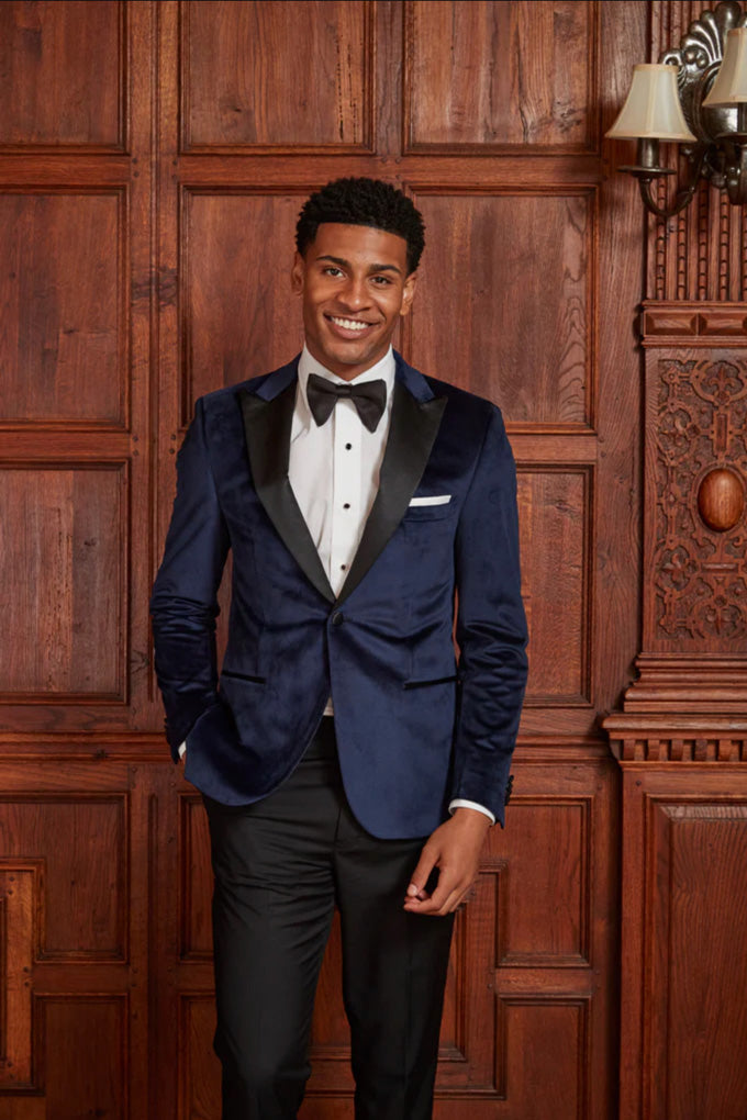 Couture 1910 Carlton Navy Velvet Jacket (Separates) 42L Slim