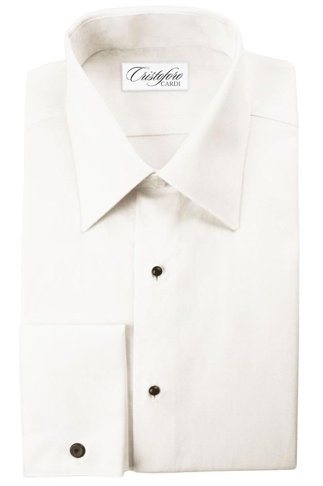 Cristoforo Cardi "Bari" Ivory Laydown Tuxedo Shirt