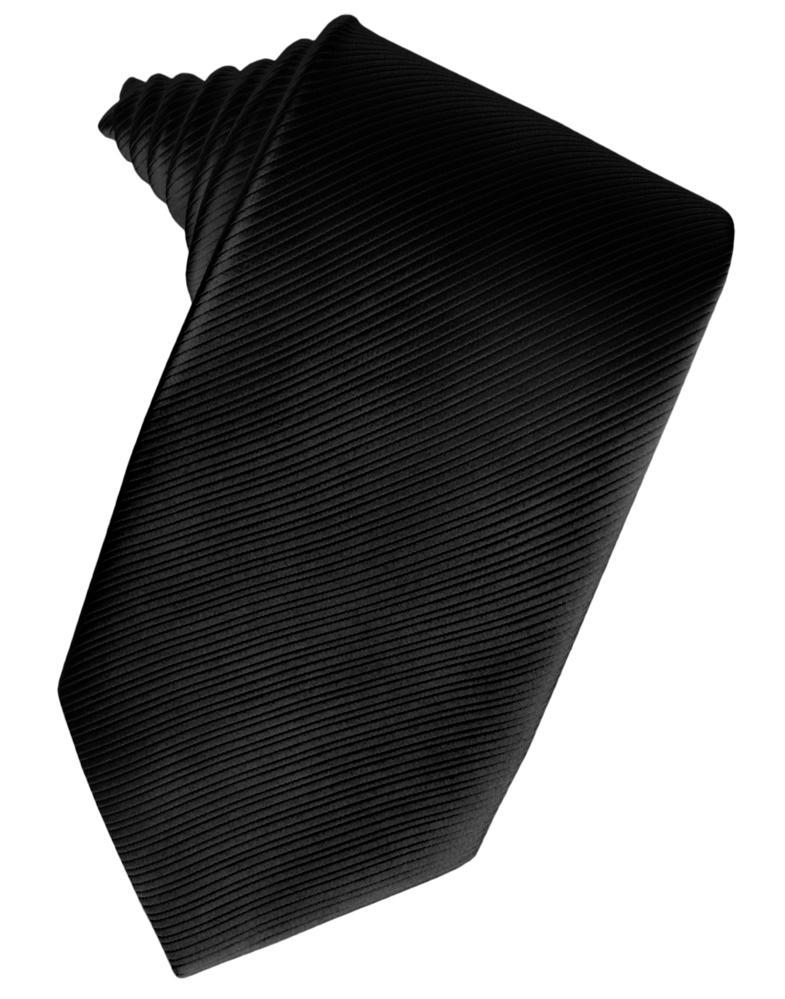 Black Faille Silk Necktie
