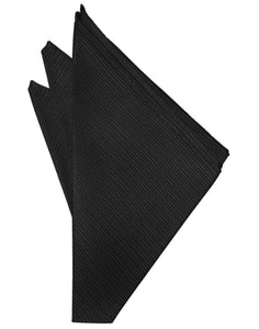 Cristoforo Cardi Black Faille Silk Pocket Square