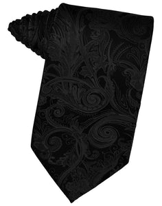 Black Paisley Silk Necktie