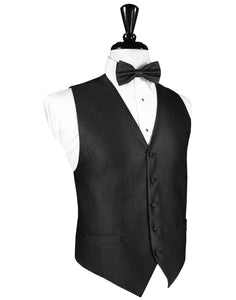 Cristoforo Cardi Black Silk Weave Tuxedo Vest