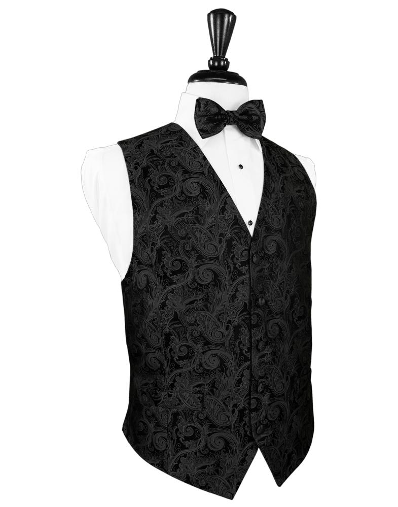 Black Tapestry Silk Tuxedo Vest Black Tapestry Silk Tuxedo Vest