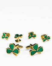 Cristoforo Cardi Irish Clovers Gold Studs and Cufflinks Set