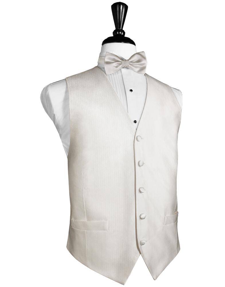 Cristoforo Cardi Ivory Faille Silk Tuxedo Vest
