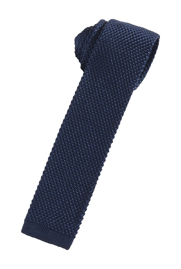 Navy Silk Knit Necktie