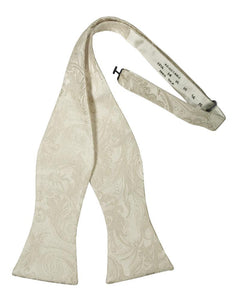 Cristoforo Cardi Self Tie Ivory Paisley Silk Bow Tie