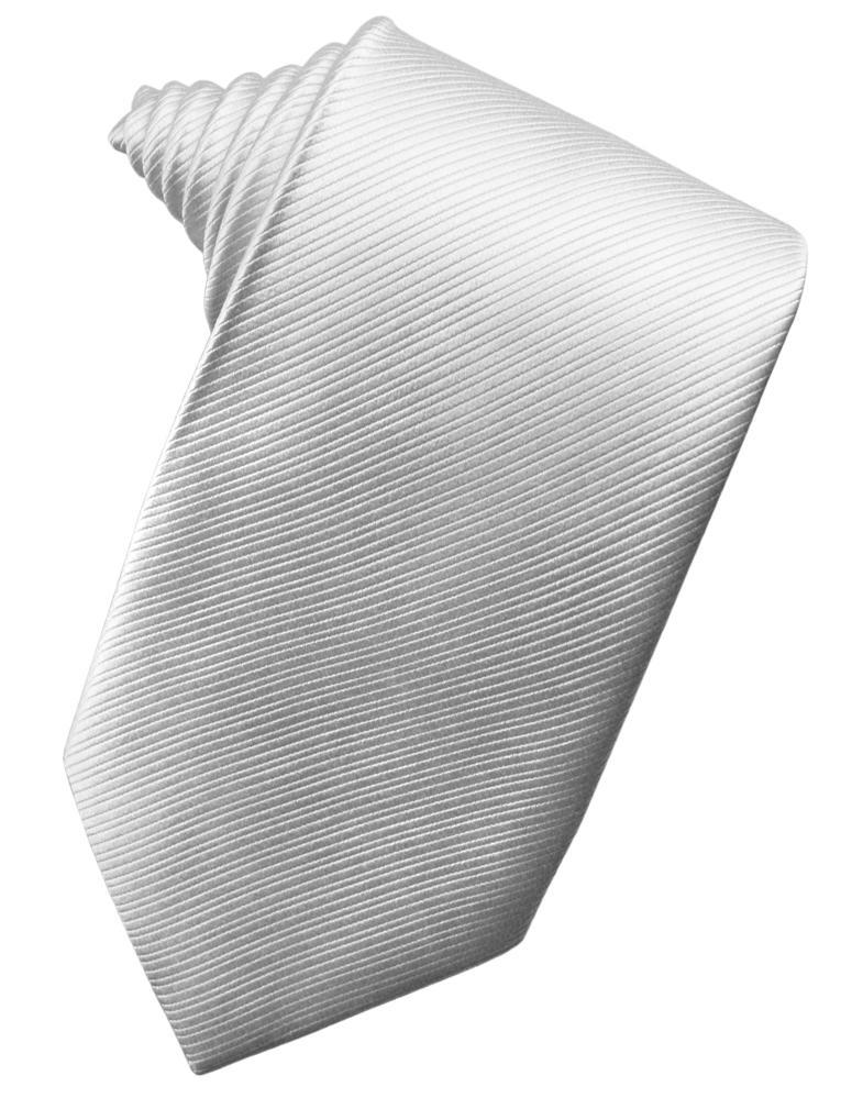 Silver Faille Silk Necktie