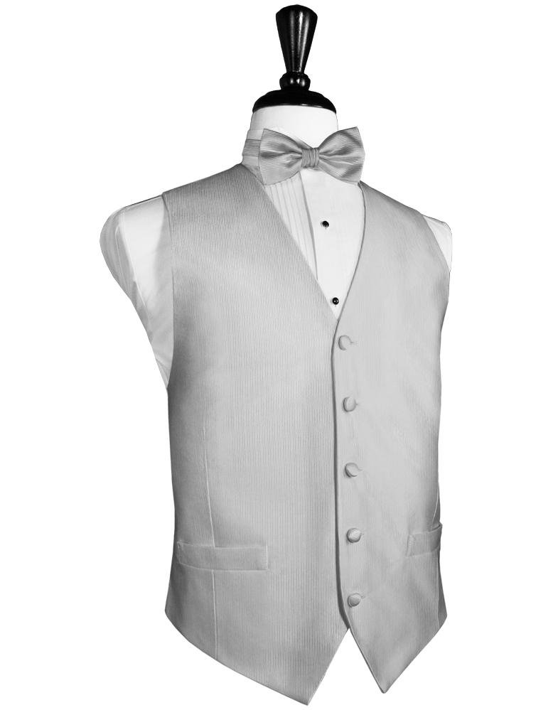 Cristoforo Cardi Silver Faille Silk Tuxedo Vest