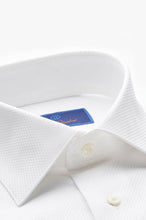 David Donahue Boxed French Cuff White Tuxedo Shirt