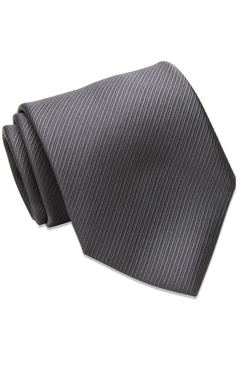 David Donahue Charcoal Twill Weave Italian Silk Necktie