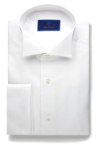 Pique White Wing Collar Tuxedo Shirt