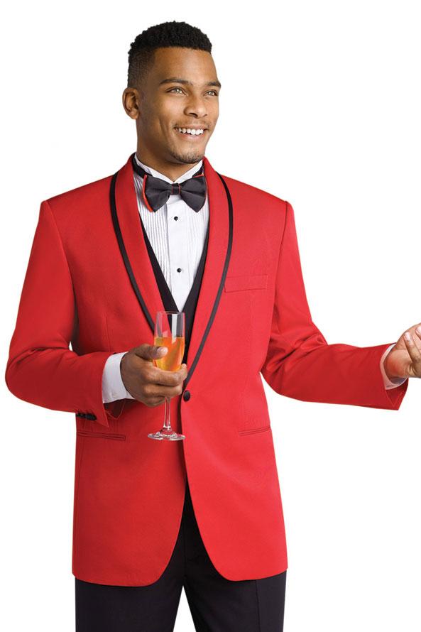 EJ Samuel "Jasper" Red 1-Button Shawl Tuxedo