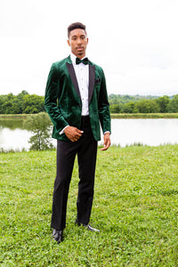 "Luxor" Evergreen Velvet Tuxedo Jacket (Separates)