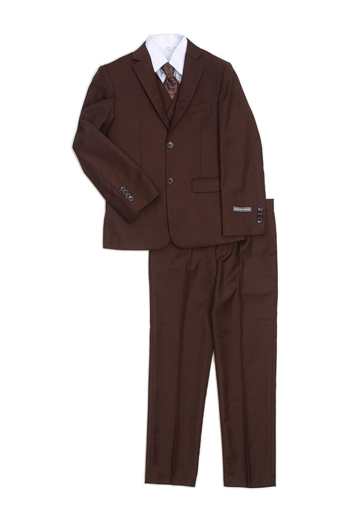 Geoffrey Beene "Austin" Kids Brown 5-Piece Suit