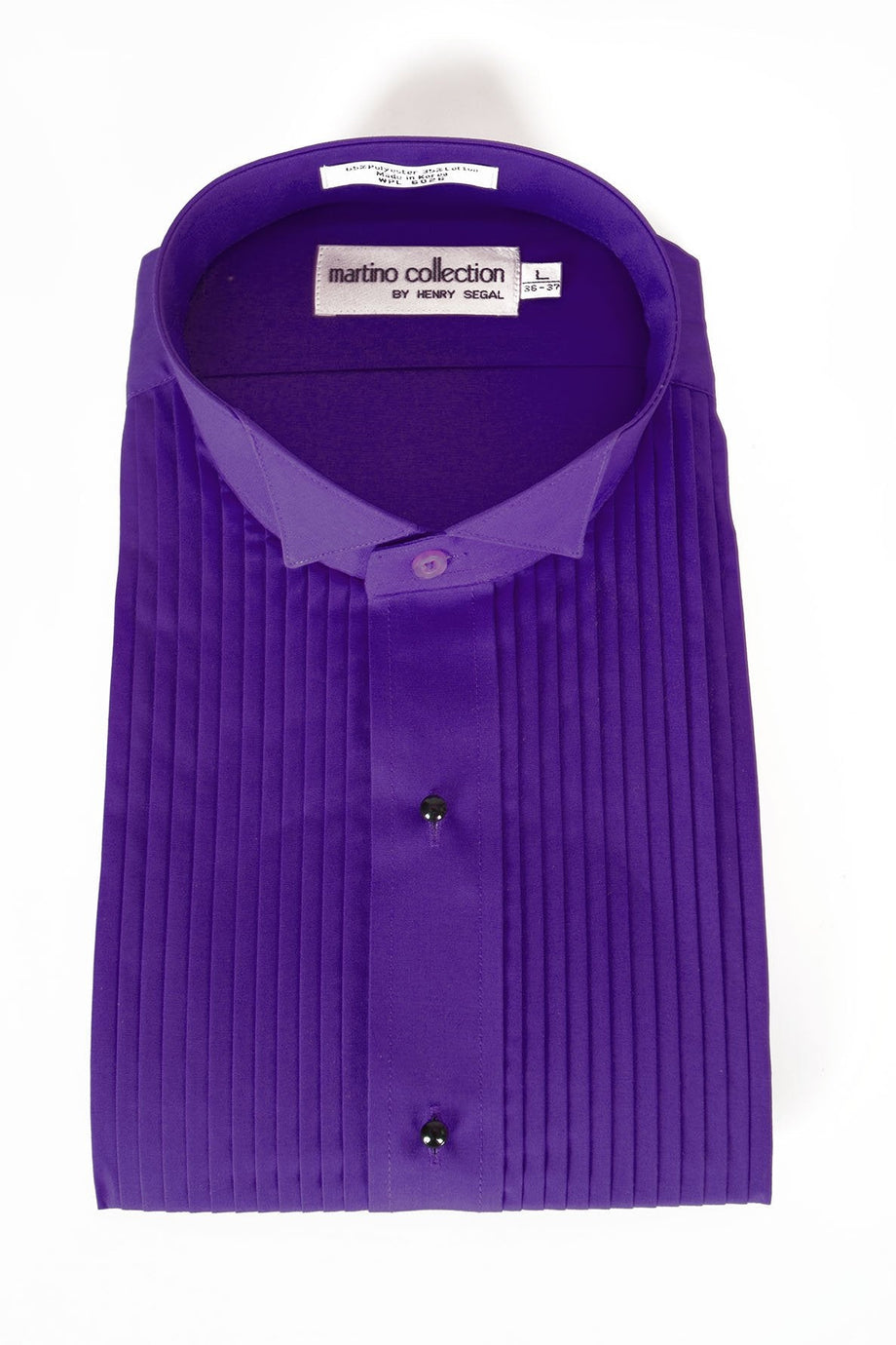 Henry Segal "Gene" Purple Pleated Wingtip Tuxedo Shirt