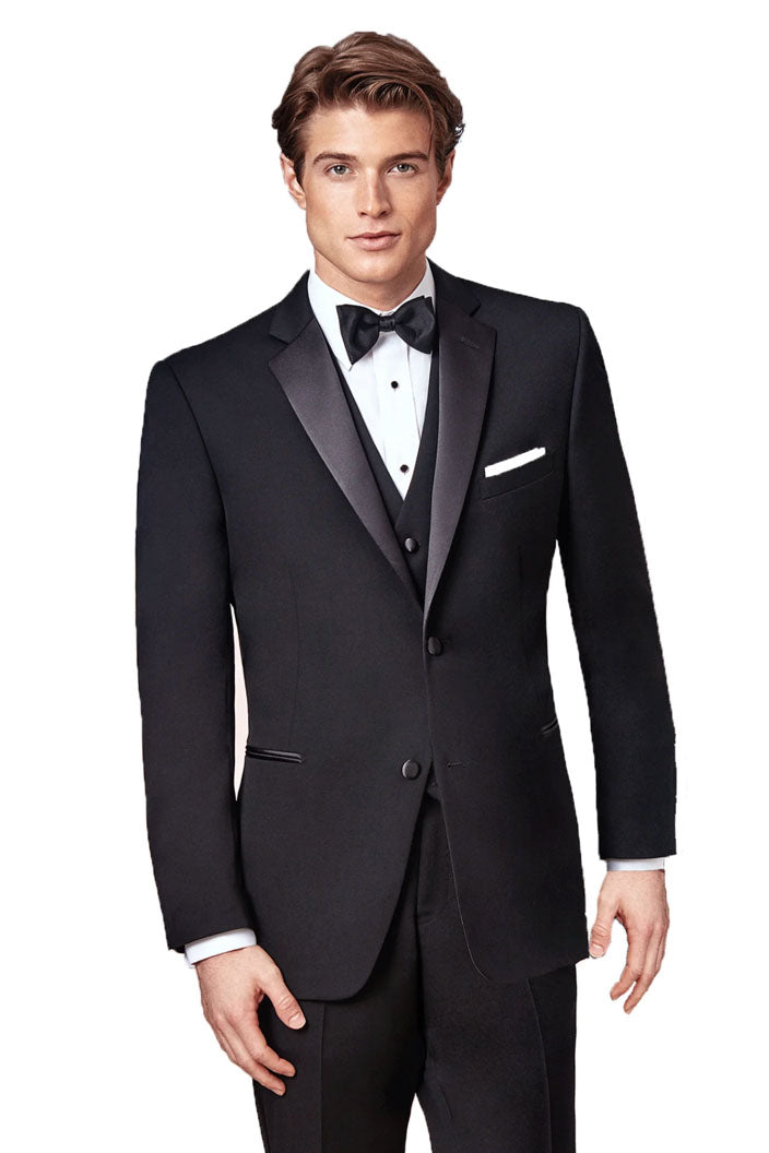 Ike Behar "Evening Notch" Black 2-Button Notch Tuxedo (2-Piece Set)