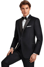 Ike Behar "Evening Peak" Black 1-Button Peak Tuxedo (2-Piece Set)