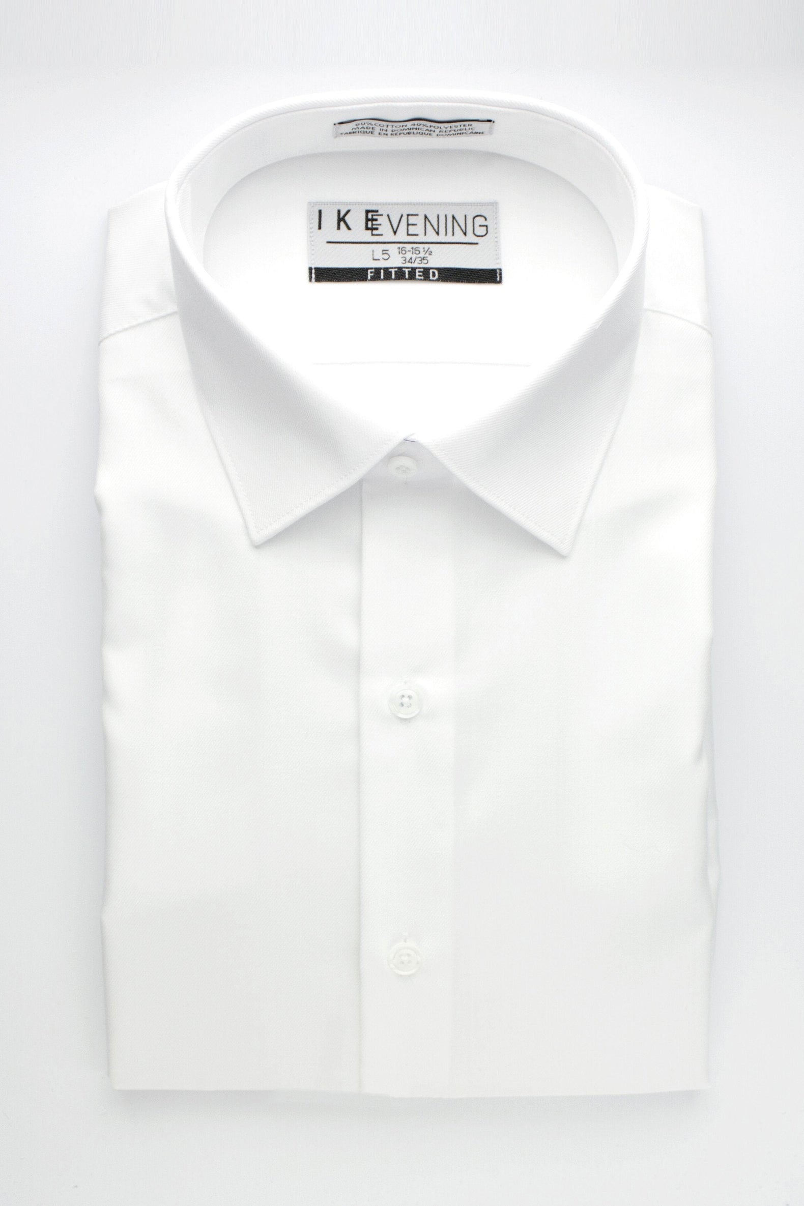 Ike Behar "Evening Twill" White Laydown Tuxedo Shirt