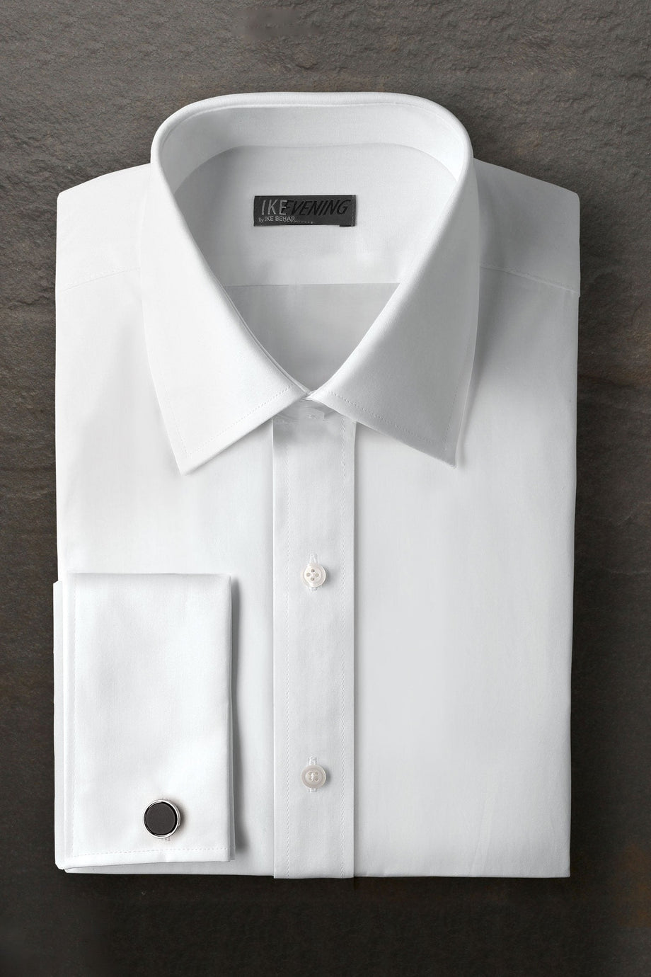 Ike Behar "Marshall" White Laydown Tuxedo Shirt
