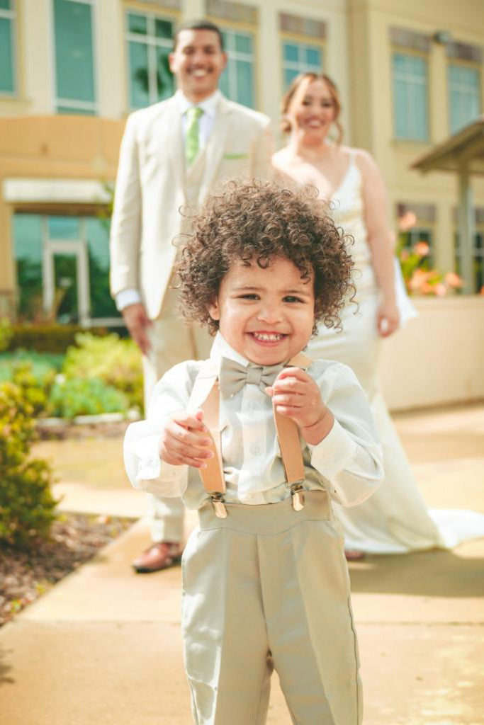 Little Tuxedos "Wyatt" Kids Sand 4-Piece Barn Wedding Set