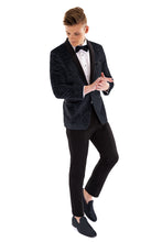 Mark of Distinction "Equinox" Black Embossed Velvet Tuxedo Jacket (Separates)