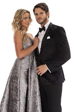 Mark of Distinction "Equinox" Black Embossed Velvet Tuxedo Jacket (Separates)