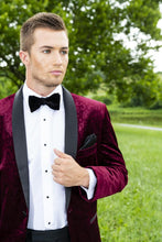 Mark Of Distinction "Equinox" Burgundy Embossed Velvet Tuxedo Jacket (Separates)