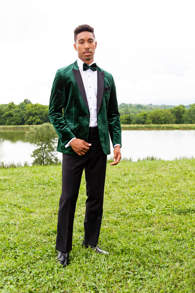 Mark of Distinction "Luxor" Evergreen Velvet Tuxedo Jacket (Separates)