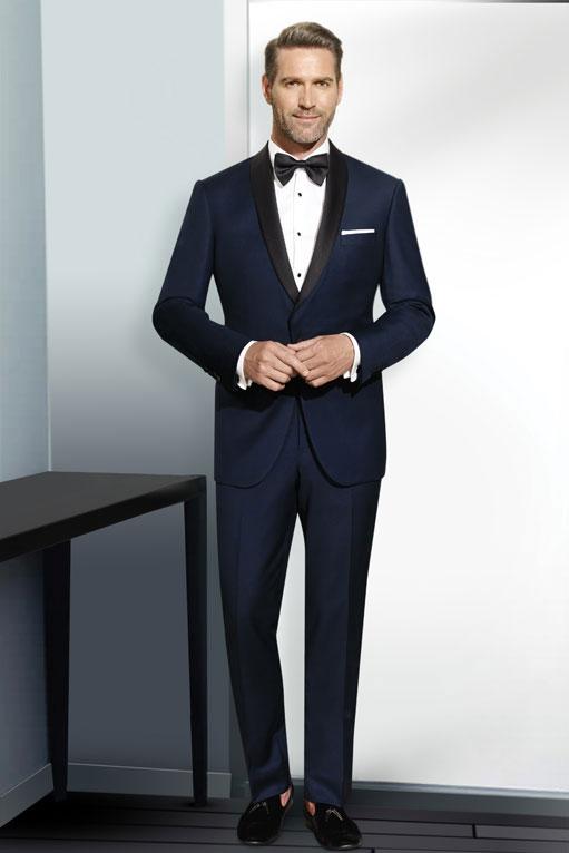 MaxDavoli "Max" Navy Blue 1-Button Shawl Tuxedo