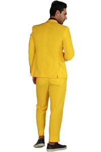 Paul Lorenzo 1969 Paul Lorenzo 1969 Yellow Solid Slim Fit Suit