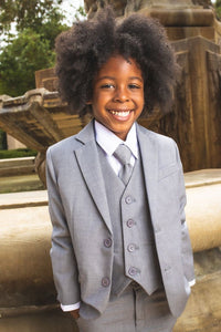 Peanut Butter Collection "007" Kids Heather Grey Suit 5-Piece Set