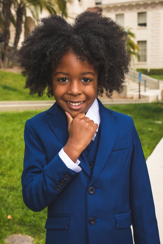 Peanut Butter Collection "007" Kids Indigo Suit 5-Piece Set