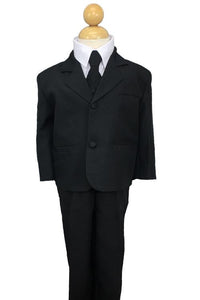 Peanut Butter Collection "Joey" Kids Black Suit 5-Piece Set