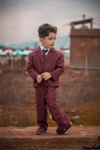 Peanut Butter Collection "Joey" Kids Burgundy Suit 5-Piece Set