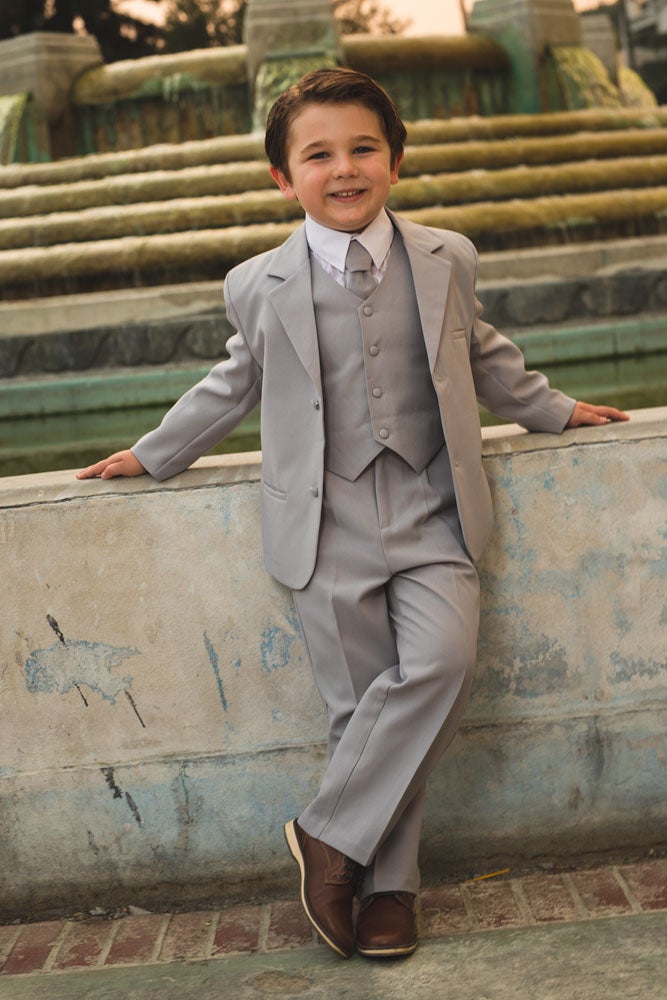 Baby Boy Boys Light Grey Suit Light Grey Suit Baby Pinstripe Suit