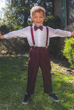 Peanut Butter Collection "Mikey" Kids Burgundy 4-Piece Barn Wedding Set