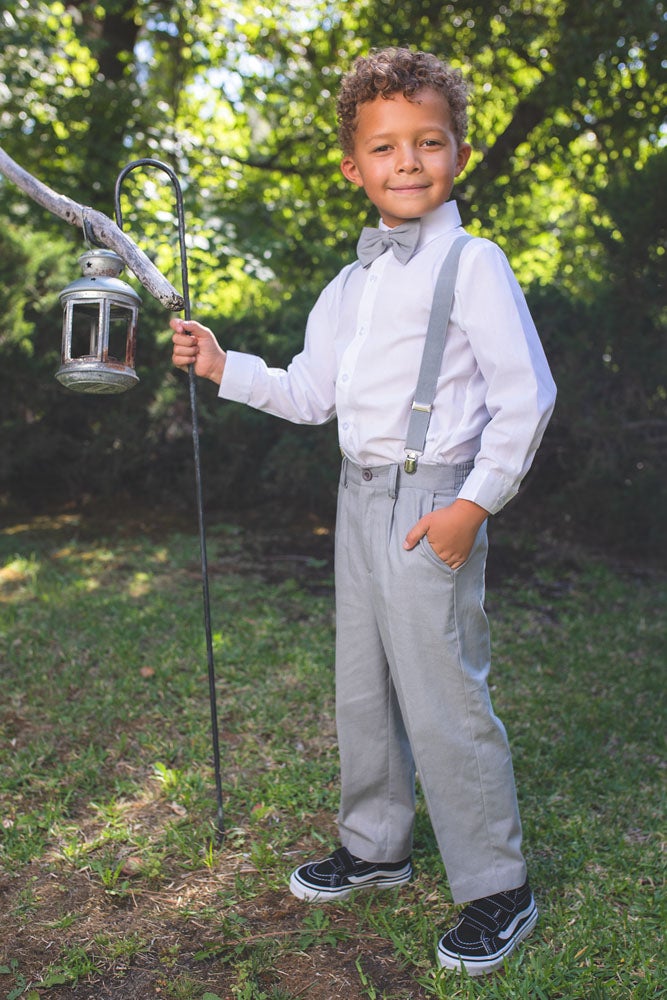 Grey ring bearer outfit sale