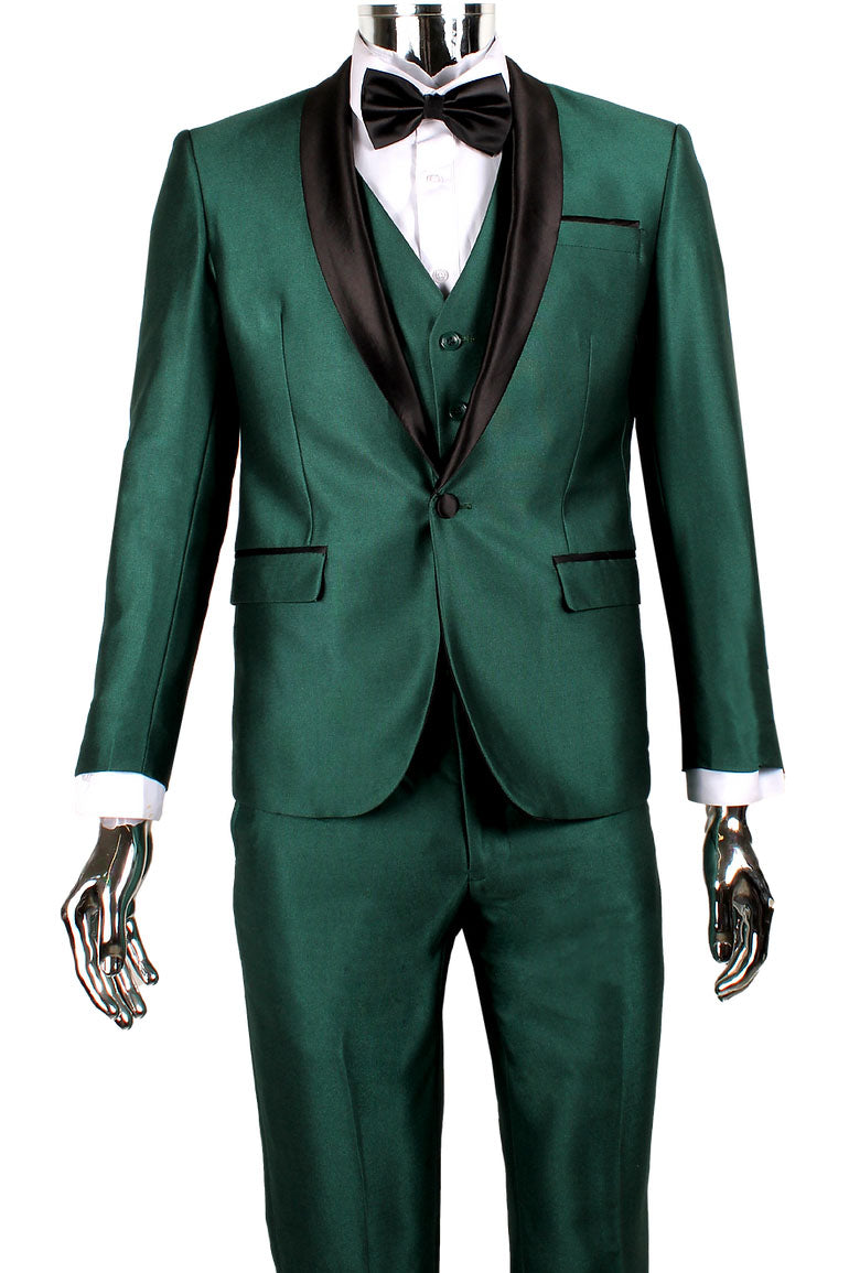 Retro Paris "Versailles" Green 1-Button Shawl Tuxedo (3-Piece Set)