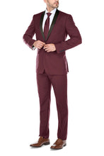 RN Collection "Paris" Burgundy 1-Button Shawl Tuxedo